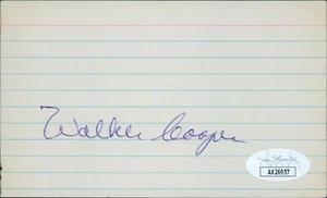 Walker Cooper St. Louis Cardinals Signed 3x5 Index Card JSA Authenticated - Picture 1 of 2