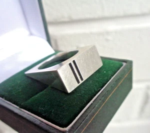 Vintage Polish Modernist Sterling Silver Ring c.1970s T. Mayzel Poland - size N - Picture 1 of 6