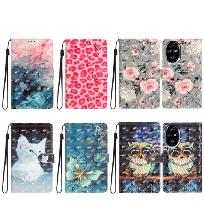 Case for Honor 90 50 X6A 10 X8 3D Pattern Leather Flip Wallet Case Phone Cover - Image 1 of 4