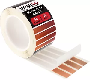 VIXEN GO 16AWG 4-LEITER FLACHKABEL/KABEL FÜR LAUTSPRECHER, TÜRKLINGEL, LED-LICHT 25 FUSS - Bild 1 von 9