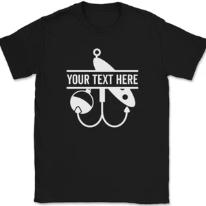 Fishing Your Text Here Custom T-Shirt Personalized Group Trip Tee - Picture 1 of 10