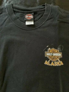 *PRE OWNED* HARLEY DAVIDSON CHILKOOT PASS SKAGWAY ALASKA BLK T-SHIRT XL XLARGE - Foto 1 di 3