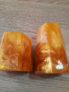 Vintage Catalin BAKELITE GOLDEN LAVA 206gr Pen Holder or Vase Marble USSR - Picture 1 of 19