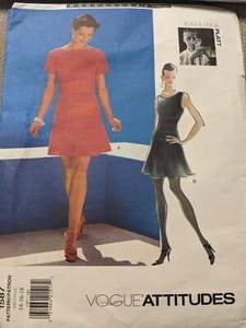 Vogue VINTAGE Pattern DRESS Size 14/ 16/ 18 Sewing Attitudes Platt 1995 Uncut - Picture 1 of 3
