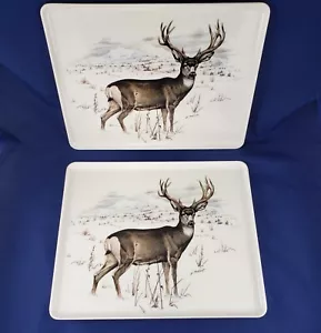 Beautiful Deer Trays (2) by J Lockhart Walden Press Giovanni Trimboli Italy - Picture 1 of 7