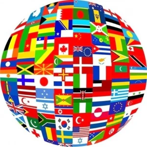 Flags of all Nations Iron on Patch 3 x 4.5 Cm Embroidered Applique 24 pcs - Picture 1 of 1