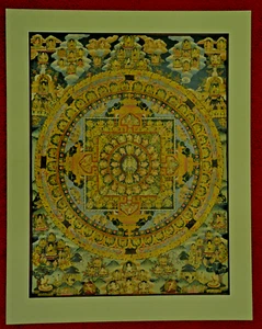 Vintage Thangka Mandala Handgemälde Buddhist,Tibet? 19.Jhdt.Seide ,Leinwand - Imagen 1 de 10