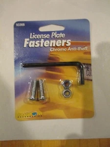License Plate Fasteners Screws, Chrome Anti-theft #93368 NEW w Free ship! - Picture 1 of 2