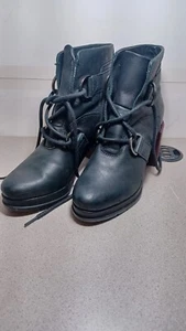Sorel Black Cuban Block Anklet Boot Women's Size 8 3.5" Heel - Picture 1 of 5
