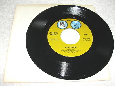 Claudine Longet "Meditation / A Man And A Woman" 45 RPM, 7", Country, Nice EX! - Image 1 of 2