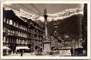 Innsbruck Tirol Maria Theresiastrabe Mit Nordkette foto real postal RPPC - Imagen 1 de 2