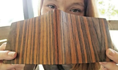 ROSEWOOD Wallet bi-Fold Men Bill fold Slim ERGO UNIQUE ROSE WOOD NEW Authentic - Image 1 of 4