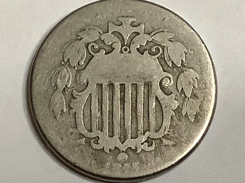 1875. Shield  Nickel 75% Copper 25% Nickel Cover