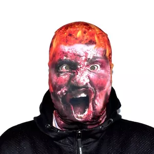 3D Effekt Gesicht Skin - Schreiend Irrer Brennend - Stoff - Halloween Maske - Bild 1 von 12