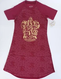 Harry Potter Juniors Foil Print Hogwart Houses Raglan Nightgown, Gryffindor XS - Picture 1 of 6