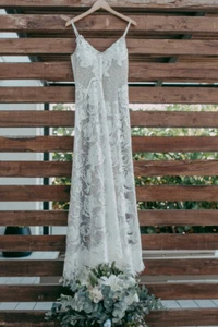 Grace Loves Lace Rosa ivory/chai XL pre-loved wedding gown dress beach boho - Picture 1 of 11