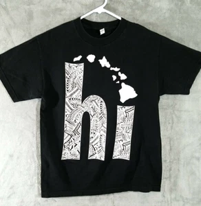 Camisa Alstyle para hombre mediana M negra diseño tribal islas hawaianas Aloha - Imagen 1 de 11