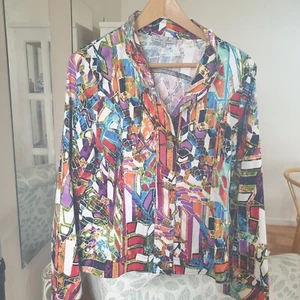 David & Jessie Size Large Women's Jacket Boho Light Colourful Coat - Picture 1 of 10