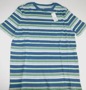 Gap Boy's T-Shirt Blue White Multicolor SIZE L/10 Cotton Pocket Crew NEW - Picture 1 of 3