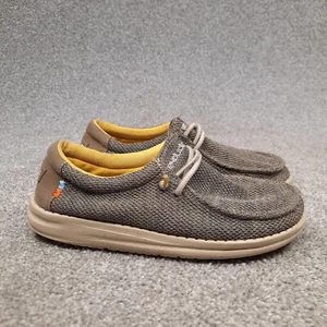 Hey Dude Wally Sox Shoes Slip On Loafer Youth 3 Women 4 Safari Brown Boys - Picture 1 of 11