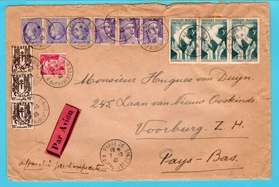 FRANCE air cover 1946 Paris to Voorburg, Netherlands - Image 1 of 2