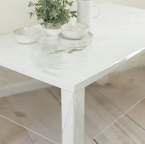 Heavy Duty Clear Plastic Tablecloth Protector, 100% Waterproof 60”x84” - Picture 1 of 5