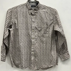 Camisa Trader Bay Vintage Franela Abotonada XL Hombre Off White And Brown - Imagen 1 de 17