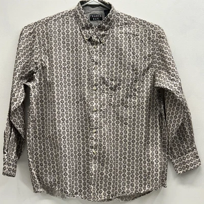 Trader Bay Vintage Flannel Button Down Shirt XL Men’s Off white And Brown - Image 1 of 4