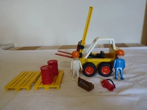 CARRETILLA ELEVADORA PLAYMOBIL 3506 DE COLECCIÓN CON ACCESORIOS Y FIGURAS - Imagen 1 de 6