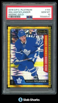 2016 O-PEE-CHEE PLATINUM #155 WILLIAM NYLANDER SEISMIC GOLD RC ROOKIE /50 PSA 10 - Image 1 of 4