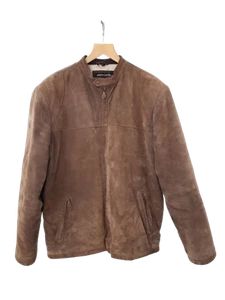 PIERRE CARDIN Men's UK Size L Light Brown Vintage Leather/Suede Jacket Pre Loved - Picture 1 of 20