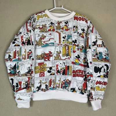 Moletom Disney Vintage Mickey e Minnie Mouse Quadrinhos Reversível Adulto L Anos 1980 - Imagem 1 de 4
