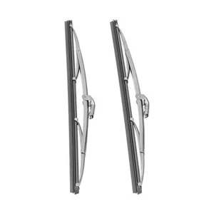 New 12in/30.48cm Front Windshield Wiper Blades Stainless Steel Polished Silver - Picture 1 of 12