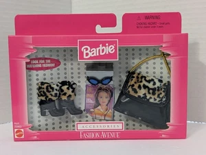 Vintage 1998 Mattel Barbie Fashion Avenue Accessories Leopard Print Boots Purse  - Picture 1 of 8