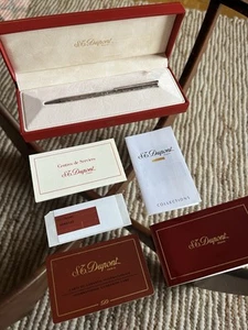 S.T. Dupont Montparnasse Silver-Plated Ballpoint Pen – Godron Guilloché - Boxed - Picture 1 of 4