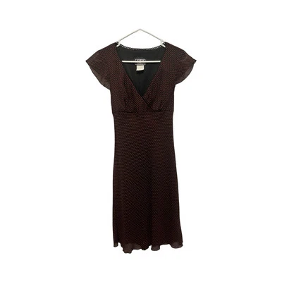 Vintage City Triangles Milkmaid Black Red  Polka Dot 90s Short Sleeve Dress M - Image 1 of 4