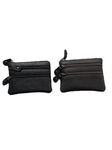 Real Leather Zipped Purse Black colour Model 8013 - Picture 1 of 1