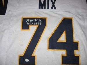 Camiseta blanca firmada por Chargers Ron Mix con autenticación de testigo JSA - Imagen 1 de 2