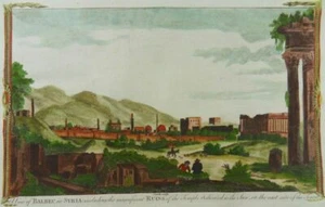 BAALBEK TEMPEL RUINEN LIBANON KOL. KUPFERSTICH ANSICHT BALDWYN 1794 ENGRAVING - Picture 1 of 2