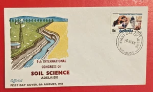 AUSTRALIA 1968 9º CONGRESO DE CIENCIAS DEL SUELO FDC PRIMER DÍA CUBIERTA - Imagen 1 de 2