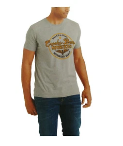 Lucky Brand Short Sleeve Crew Neck Cotton Blend Graphic Tee-Shirt Grey Medium - Picture 1 of 2