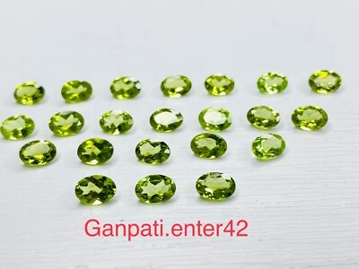 Natürlich Peridot Ovale Form Facettiert Schliff 7x5 MM Kalibriert Größe Lose - Bild 1 von 4