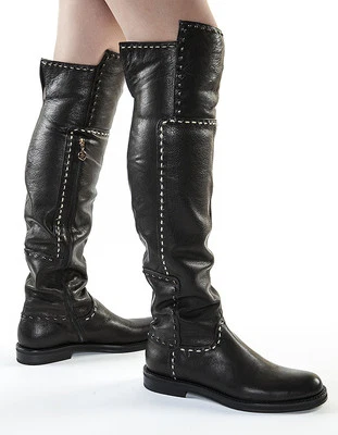 Auténticas botas de cuero Fabi de diseñador italiano negras nuevas 6,7,8,9,10,11 Foto 1 de 4