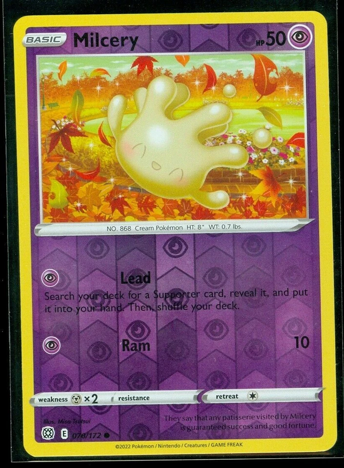 Pokemon - Milcery - 070/172 - Reverse Holo  - Brilliant Stars - NM/M - New - Image 1 of 1