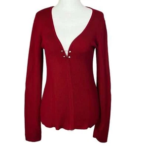 PRE-OWNED - Guess Long Sleeve Deep V Sweater - Picture 1 of 3