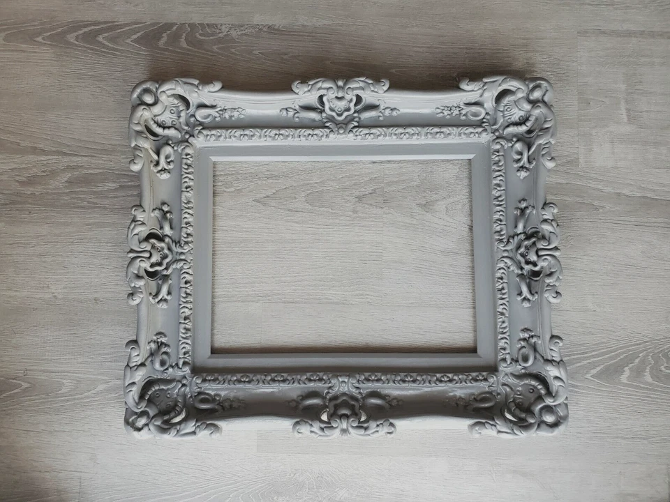 11x14 Matte Gray Ornate Picture Frame French Wall Frame Canvas Art Print Poster - Image 1 of 4