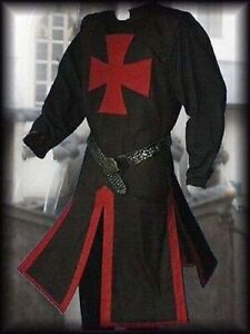 Red Templar Tunic For Men Crusader Knight Surcoat Medieval Costume Men Cosplay