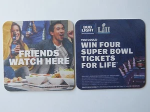 Beer Brewery Coaster ~ Anheuser-Busch Bud Light ~ Friends Watch Here; Super Bowl - Picture 1 of 1