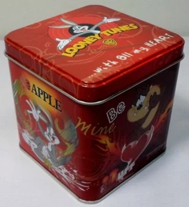 WARNER Bros LOONEY TUNES 4'' TIN CASE EMPTY CONTAINER BY APPLE - Picture 1 of 12
