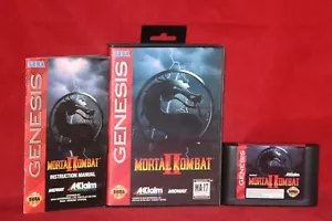Mortal Kombat II 2 (Sega Genesis, 1994) Authentic Game Cartridge, CIB Complete - Picture 1 of 8